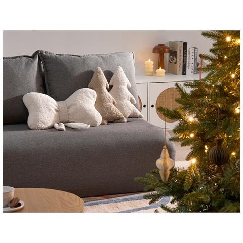 Set Di 3 Cuscini Decorativi Winterland Bouclé 30 X 35 Cm 45 X 25 Cm Beige Chiaro Modello Natalizio - Foto 1