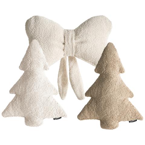 Set Di 3 Cuscini Decorativi Winterland Bouclé 30 X 35 Cm 45 X 25 Cm Beige Chiaro Modello Natalizio - Foto 2