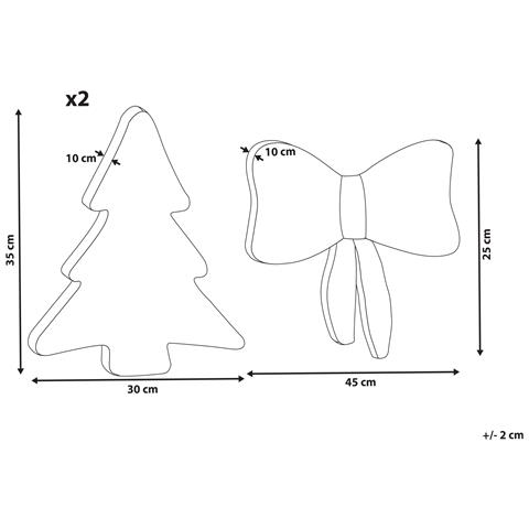 Set Di 3 Cuscini Decorativi Winterland Bouclé 30 X 35 Cm 45 X 25 Cm Beige Chiaro Modello Natalizio - Foto 8