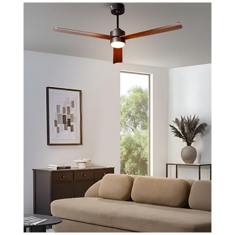 Ventilatore A Soffitto Con Luce Jeremy Con Telecomando Led Marrone - Foto 1