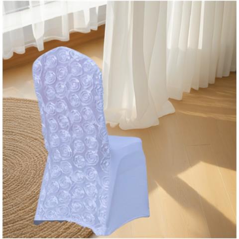 Elegante Coprisedia Con Rose - Spandex, Elastico, Per Matrimoni, Banchetti Ed Eventi White - Foto 2