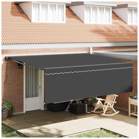 Tenda Retrattile Antracite 450 × 350 cm Poliestere e Alluminio - Foto 2