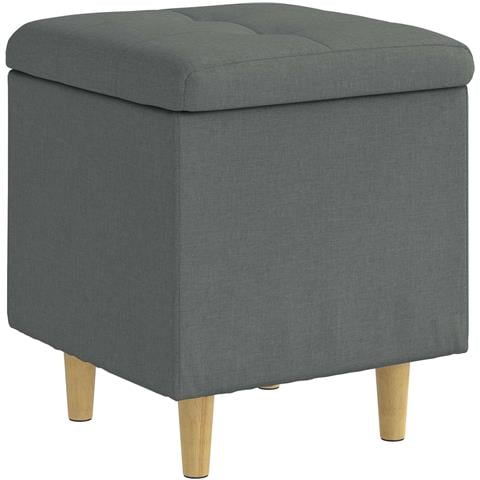 Pouf contenitore Grigio scuro 40 x 40 x 45 cm Tessuto - Foto 1