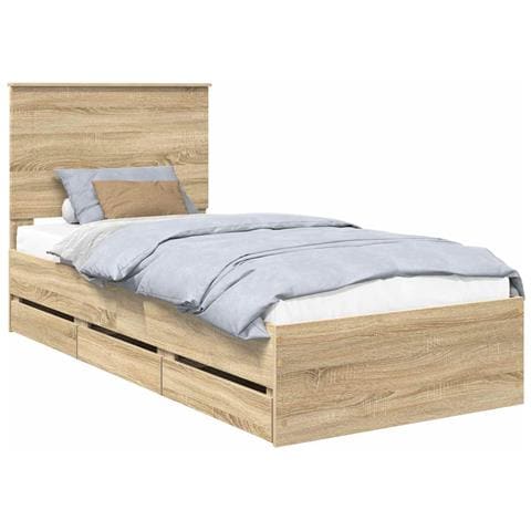 Struttura del letto con cassetto Rovere Sonoma 75 x 190 cm - Foto 1