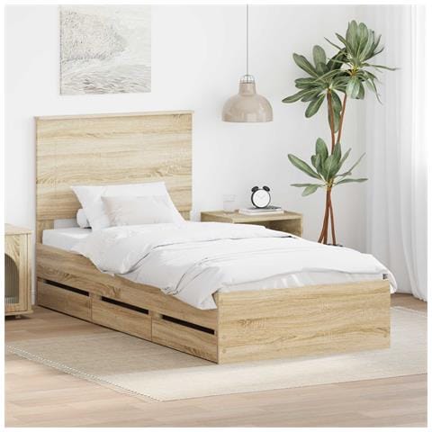 Struttura del letto con cassetto Rovere Sonoma 75 x 190 cm - Foto 2