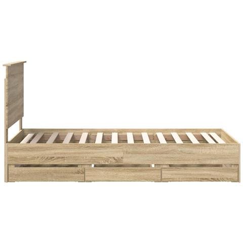 Struttura del letto con cassetto Rovere Sonoma 75 x 190 cm - Foto 9