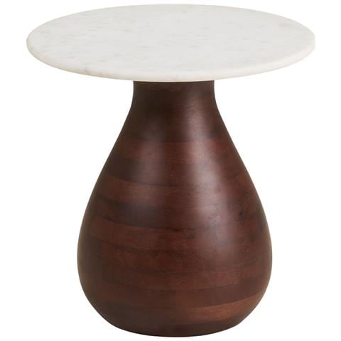 Tavolino Heide-marrone-marmo-40x40x41 Cm - Foto 1
