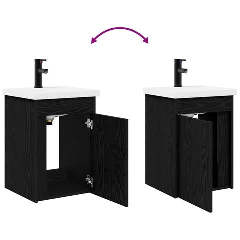 Mobile bagno con rubinetto Rovere Nero 42 x 40 x 74,5 cm - Foto 9