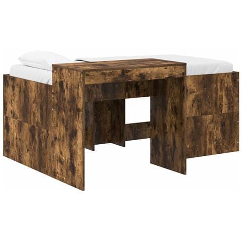 Letto alto per bambini con scrivania Rovere Fumo - Foto 1