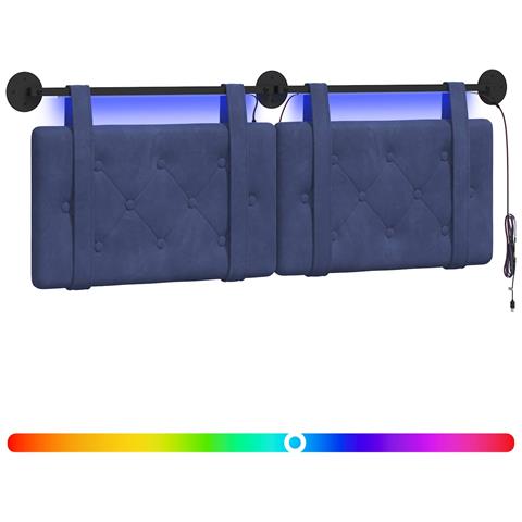 Testiera sospesa Con luce LED Blu Polizia Velluto - Foto 1