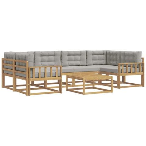 Set di divani da esterno 5 pcs Bianco e Grigio Chiaro - Foto 1