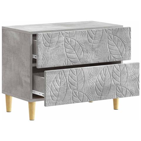 Comodino Grigio Cemento 62 x 34,5 x 48 cm Legno ingegnerizzato - Foto 2