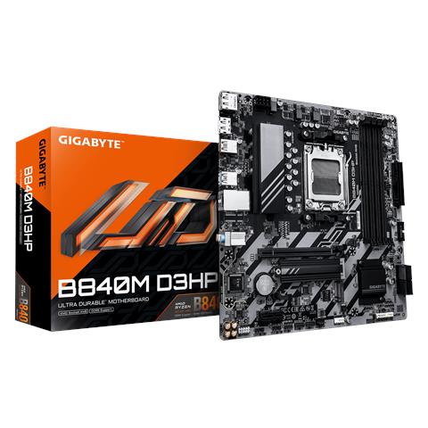 B840M D3HP Scheda Madre - CPU AMD Ryzen 9000, VRM a 8+2+2 fasi, fino a 8200 MHz DDR5 (O.C.), 2× M. 2 PCIe 4.0, LAN 1 GbE, USB 3.2 Gen 2 - Foto 1