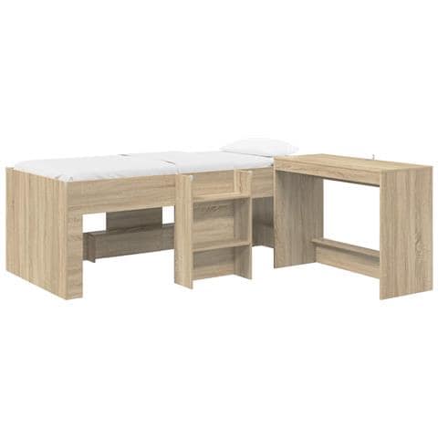 Letto alto per bambini con scrivania 2 pz Rovere Sonoma - Foto 1