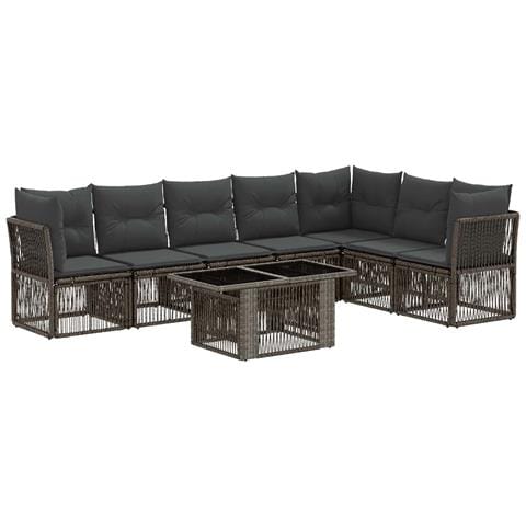 Set Divano da Giardino 8 pz Grigio polyrattan - Foto 1