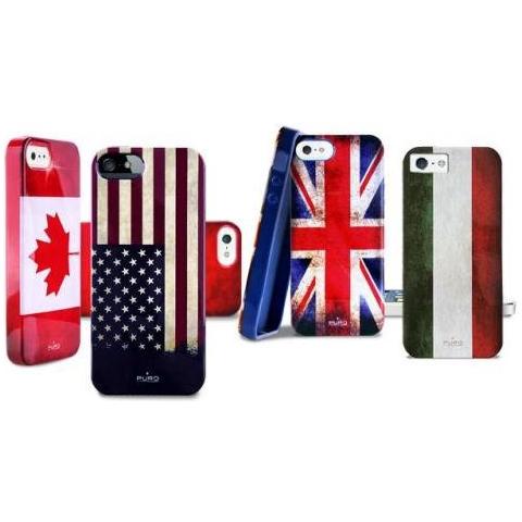 Cover per iPhone 5 / 5S "Flag" in ecopelle - Italia - Foto 6