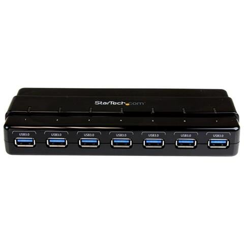HUB USB 3.0 a 7 porte - Perno e concentratore USB 3.0 ultra veloce a 5 GBps con alimentazione esterna- Nero - Foto 3
