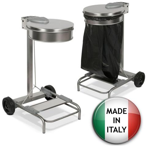 Carrello Reggisacco Pattumiera Con Ruote Inox Italy - Foto 1