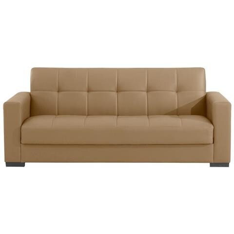 ARGONAUTA - Divano Letto 2 Posti In Ecopelle Nocciola Con ... ARGONAUTA - Divano Letto 2 Posti In Ecopelle Nocciola Con ...