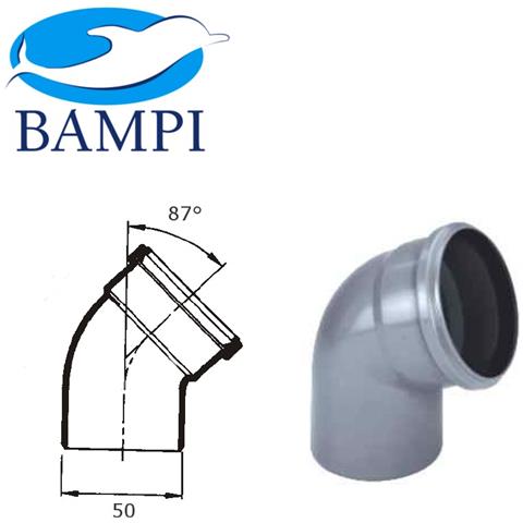 Curva Di Scarico Angolo 87' Htb , Grigio - 50 Mm Normale A Magazzino - Foto 1
