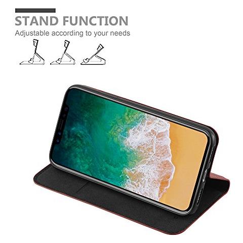 Custodia Compatibile Con Apple Iphone X / Xs In Marrone Cappuccino - Coperchio Protettiva Con Chiusura Magnetica, Funzione Stand E Tasca Per Le Carte - Foto 2