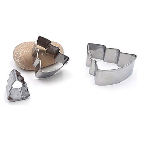 3 Mini Tagliabiscotti In Acciaio Inox - Abeti - Foto 1