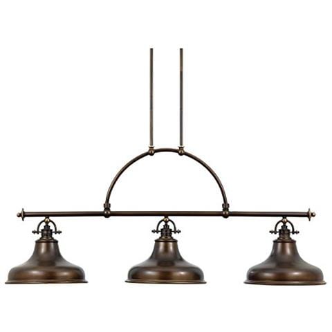 Quoizel Qz / emery3p Pn - Lampadario Da Soffitto Per Penisola, In Bronzo, Con 3 Lampadine, 33 X 135,9 X 55,9 Cm - Foto 1