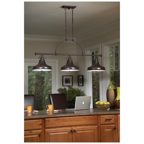 Quoizel Qz / emery3p Pn - Lampadario Da Soffitto Per Penisola, In Bronzo, Con 3 Lampadine, 33 X 135,9 X 55,9 Cm - Foto 8
