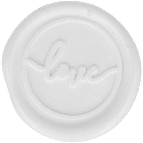 10 Sigilli In Cera Da Incollare 25 Mm - Love Bianco - Foto 1