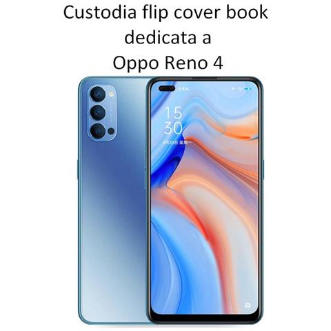 Smart Book Custodia Poket Silicone Flip Cover Case Per Oppo Reno4 Blu - Foto 2