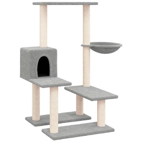 Albero Per Gatti Con Tiragraffi In Sisal Grigio Chiaro 94,5 Cm - Foto 1
