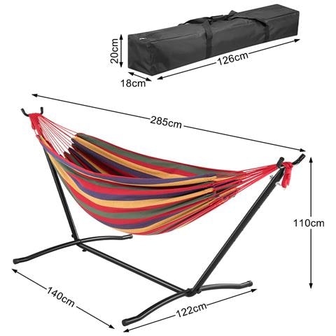 Amaca Da Giardino Brasiliana Strisce Multicolore Portata 200kg Struttura Acciaio - Foto 2