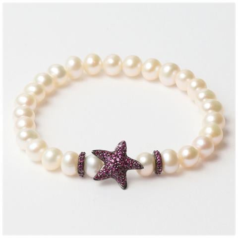 Bracciale Donna Jla-br-star-5-wh Viola Bianco Argento Puro 16 Mm - Foto 1