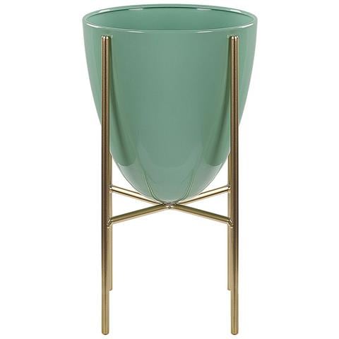 Vaso Per Piante Rialzato Lefki Metallo 16 Cm Verde Menta - Foto 2
