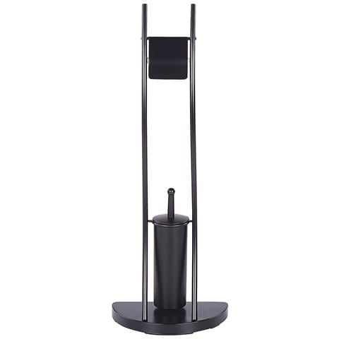 Porta Carta Igienica E Spazzolone Soacha Metallo Nero - Foto 6