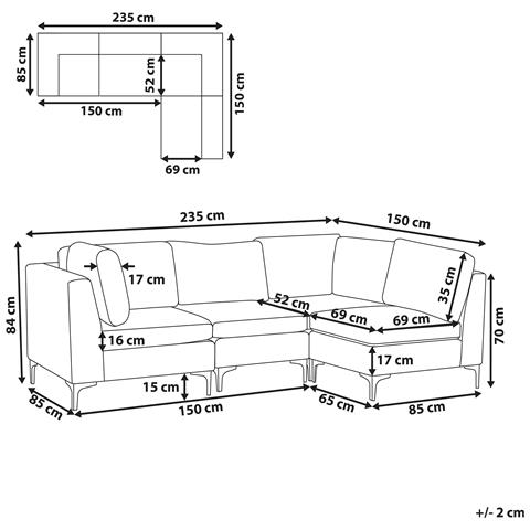 4 Posti Evja Velluto Blu Marino Lato Sinistro - Foto 8