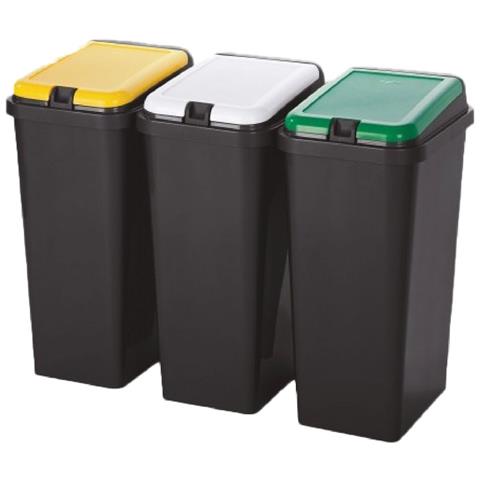 Pattumiera Raccolta Differenziata Set 'bido'' 45 Lt. Cm 29 X 39 X 64,2 - Foto 1