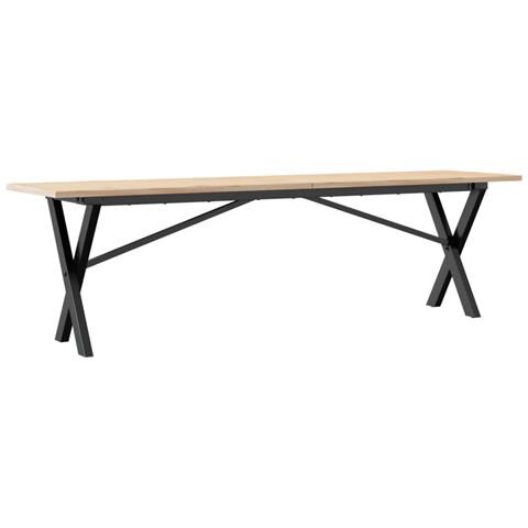 Tavolino Salotto Telaio A X 160x40x45cm Massello Pino E Ghisa - Foto 2