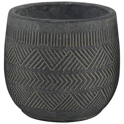 Vaso Tondo Da Esterno Giardino In Fibra Di Argilla Antracite 16x16x14 Cm Elleboro - Foto 1