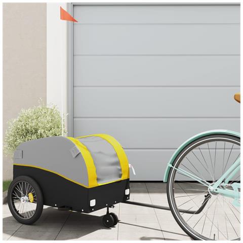 Rimorchio Da Bici Nero E Giallo 30 Kg In Ferro - Foto 1