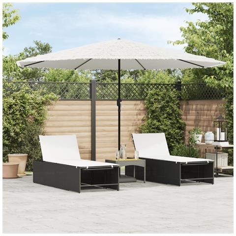 Ombrellone Giardino Con Palo In Acciaio Bianco 388x388x248 Cm - Foto 1