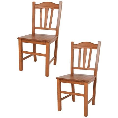 Set 2 Sedie Modello Silvana Per Cucina Bar E Sala Da Pranzo, Robusta Struttura In Legno Di Faggio Color Ciliegio E Seduta In Legno - Foto 1