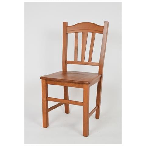 Set 2 Sedie Modello Silvana Per Cucina Bar E Sala Da Pranzo, Robusta Struttura In Legno Di Faggio Color Ciliegio E Seduta In Legno - Foto 2