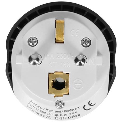Adattatore Da Viaggio Spina Europea Tipo E 16a Connessione Sicura, Bianco - Foto 4