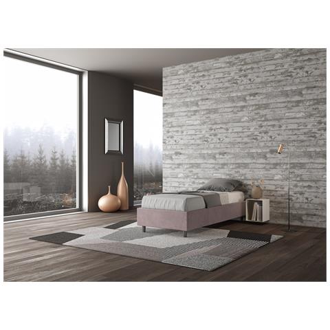 Letto Sommier Contenitore Imbottito 80x210 Microfibra Glicine Azelia - Foto 3