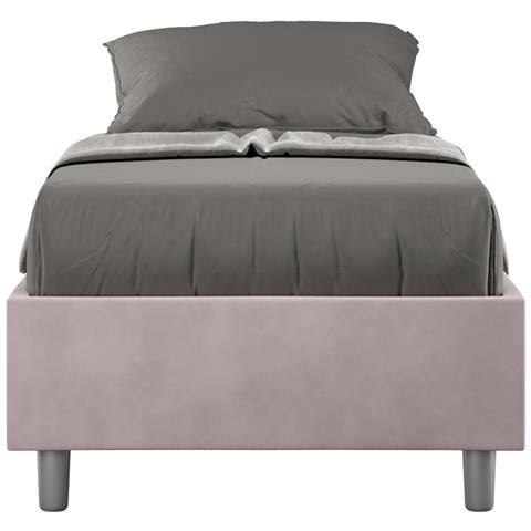 Letto Sommier Contenitore Imbottito 80x210 Microfibra Glicine Azelia - Foto 1