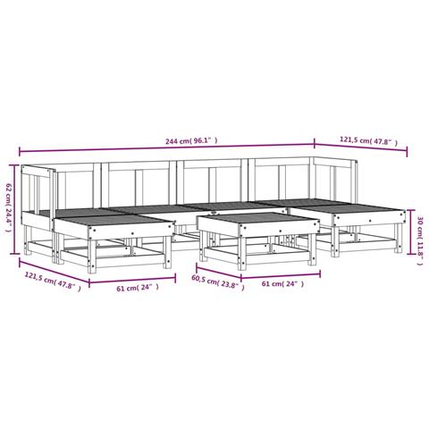 Set Salotto da Giardino 7 pz in Legno Impregnato di Pino - Foto 2