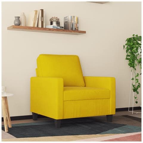 Poltrona Giallo 60 Cm Velluto - Foto 3
