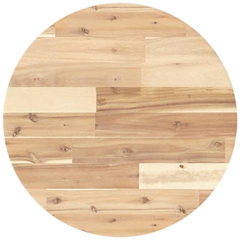 Piano Tavolo Rotondo 50x2 Cm In Legno Massello Di Acacia - Foto 2