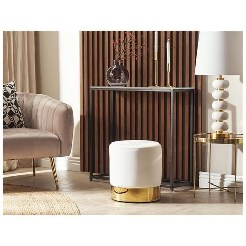 Pouf Sophia Velluto Bianco - Foto 1